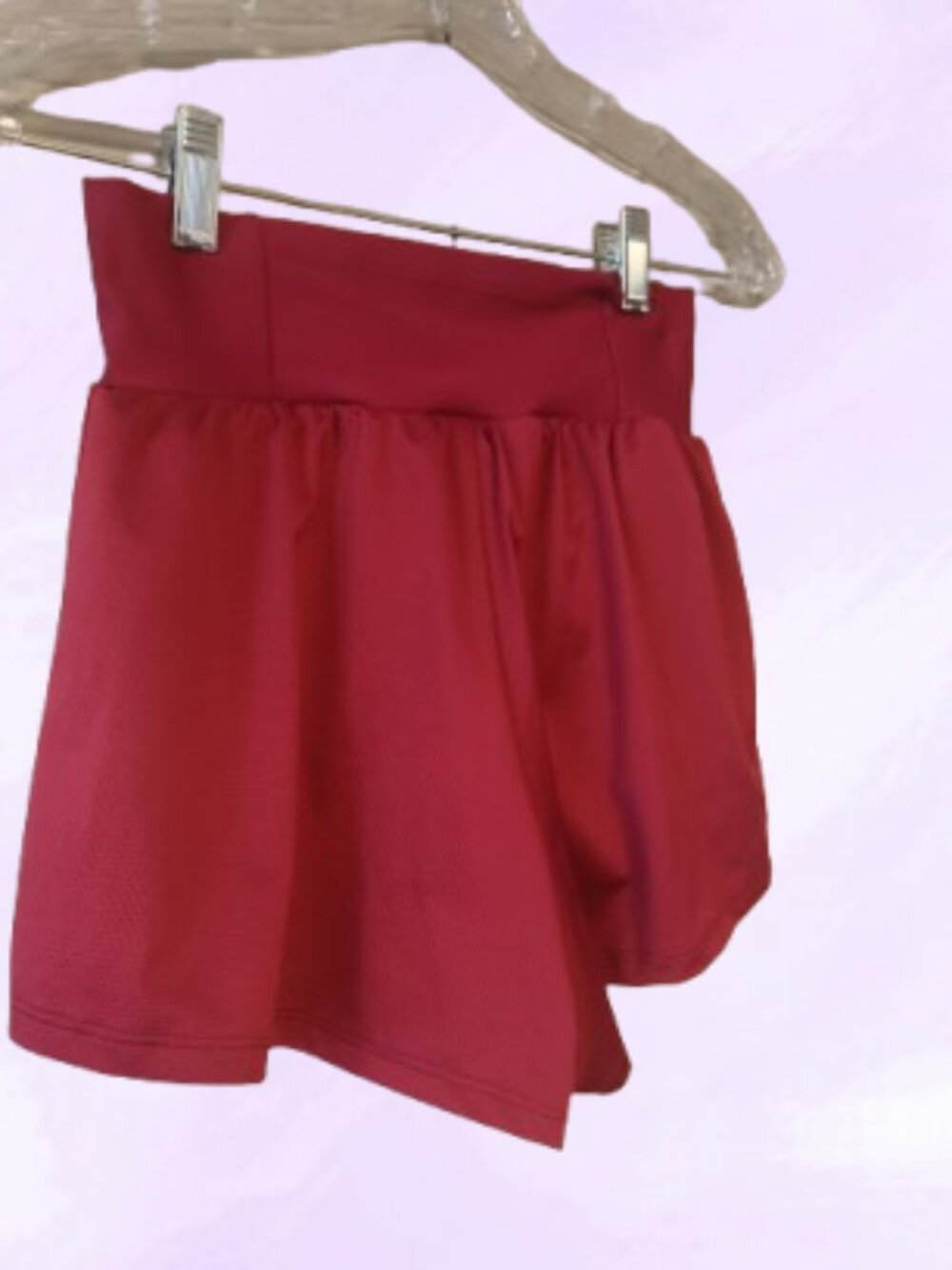 bundle of XS's exercise shorts in burgundy red and brown. Tags have been removed - Picture 4 of 9